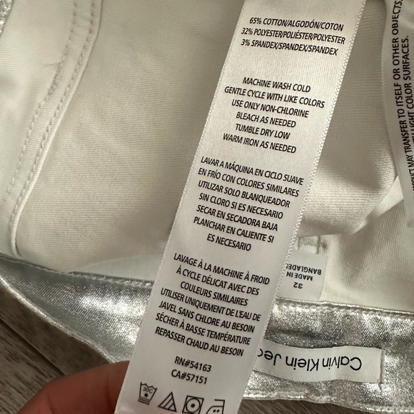 NWT Calvin Klein Metallic Silver Gray Mini Skirt Women’s 32 - Picture 8 of 10